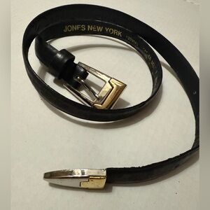 Jones New York Black Belt with Gold Buckle